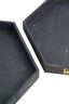 Esperance Accessories Cardona Set Of Two Hexagonal Blue Shagreen Effect Trays House of Isabella UK