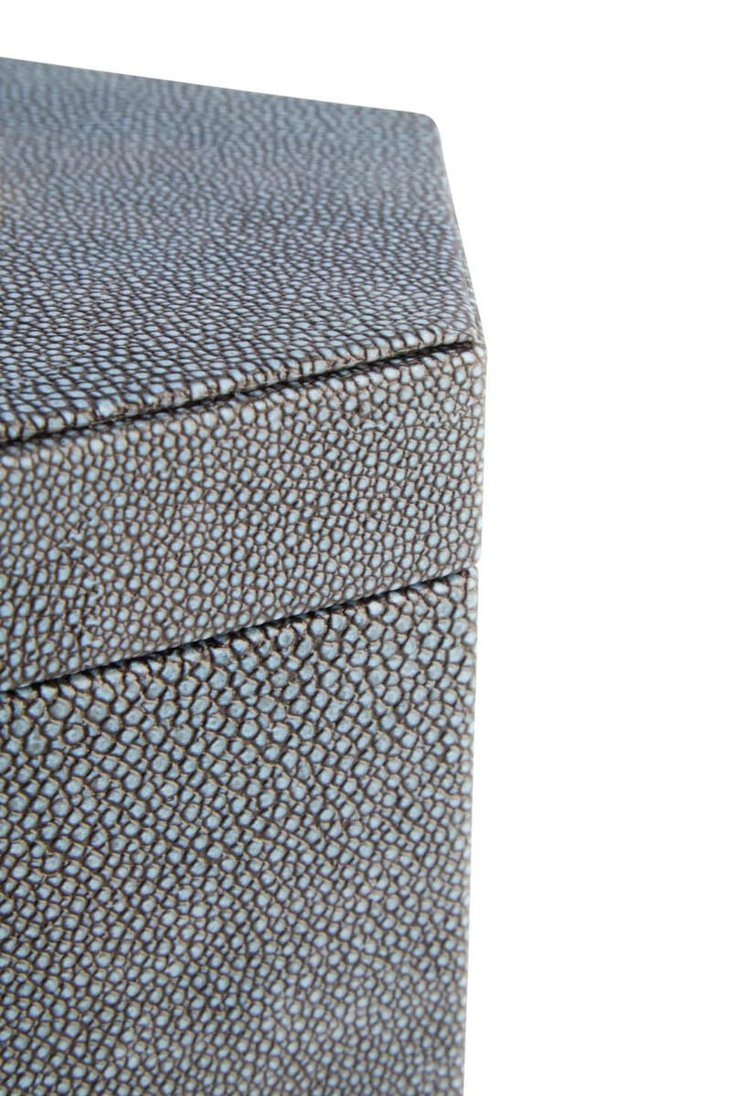 Esperance Accessories Cardona Set Of Two Hexagonal Blue Shagreen Effect Trinket Boxes House of Isabella UK