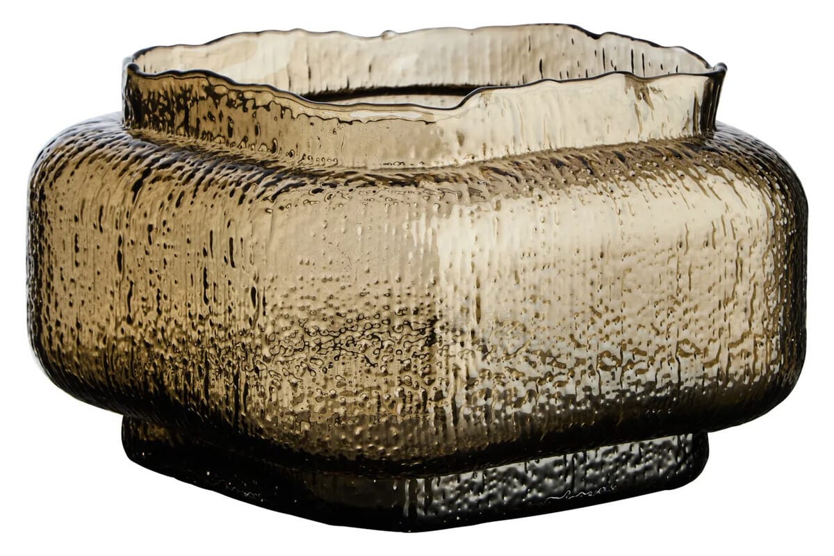 Esperance Accessories Galea Small Textured Brown Glass Vase House of Isabella UK