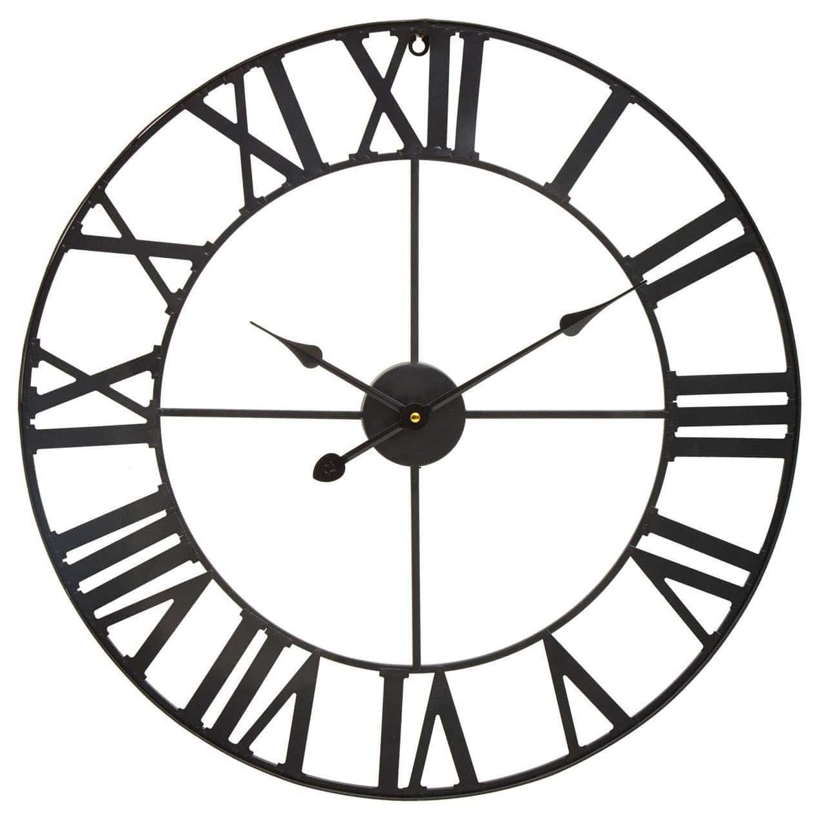 Esperance Accessories Genova 60cm Dia Black Metal Wall Clock House of Isabella UK