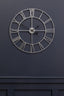 Esperance Accessories Genova 60cm Dia Silver Metal Roman Numeral Wall Clock House of Isabella UK