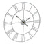 Esperance Accessories Genova 60cm Dia Silver Metal Roman Numeral Wall Clock House of Isabella UK