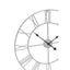Esperance Accessories Genova 60cm Dia Silver Metal Roman Numeral Wall Clock House of Isabella UK