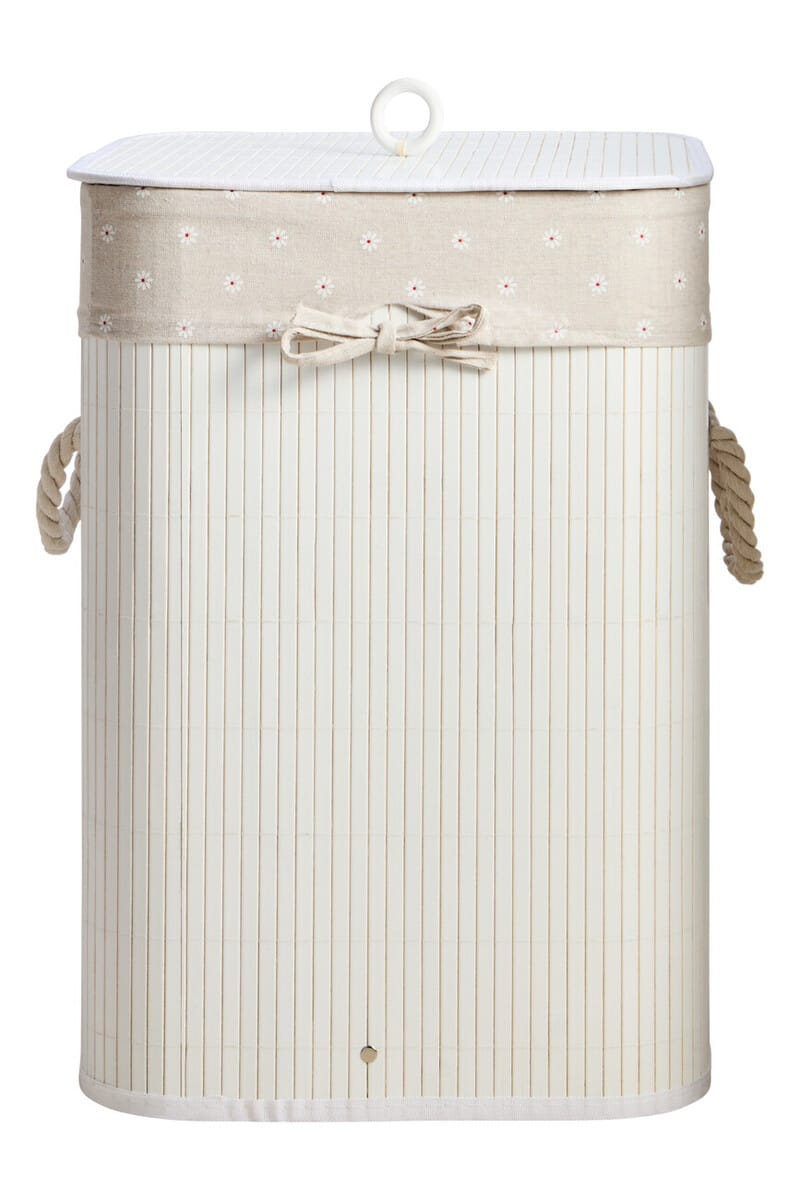 Esperance Accessories Kankyo White Bamboo Laundry Hamper House of Isabella UK