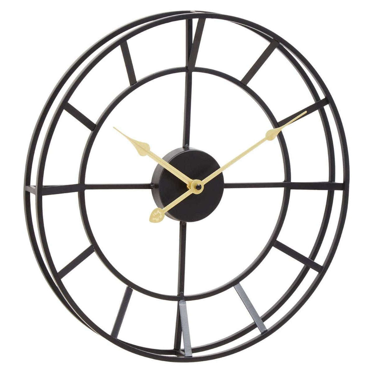 Esperance Accessories Kent 40cm Dia Small Black Finish Metal Wall Clock House of Isabella UK