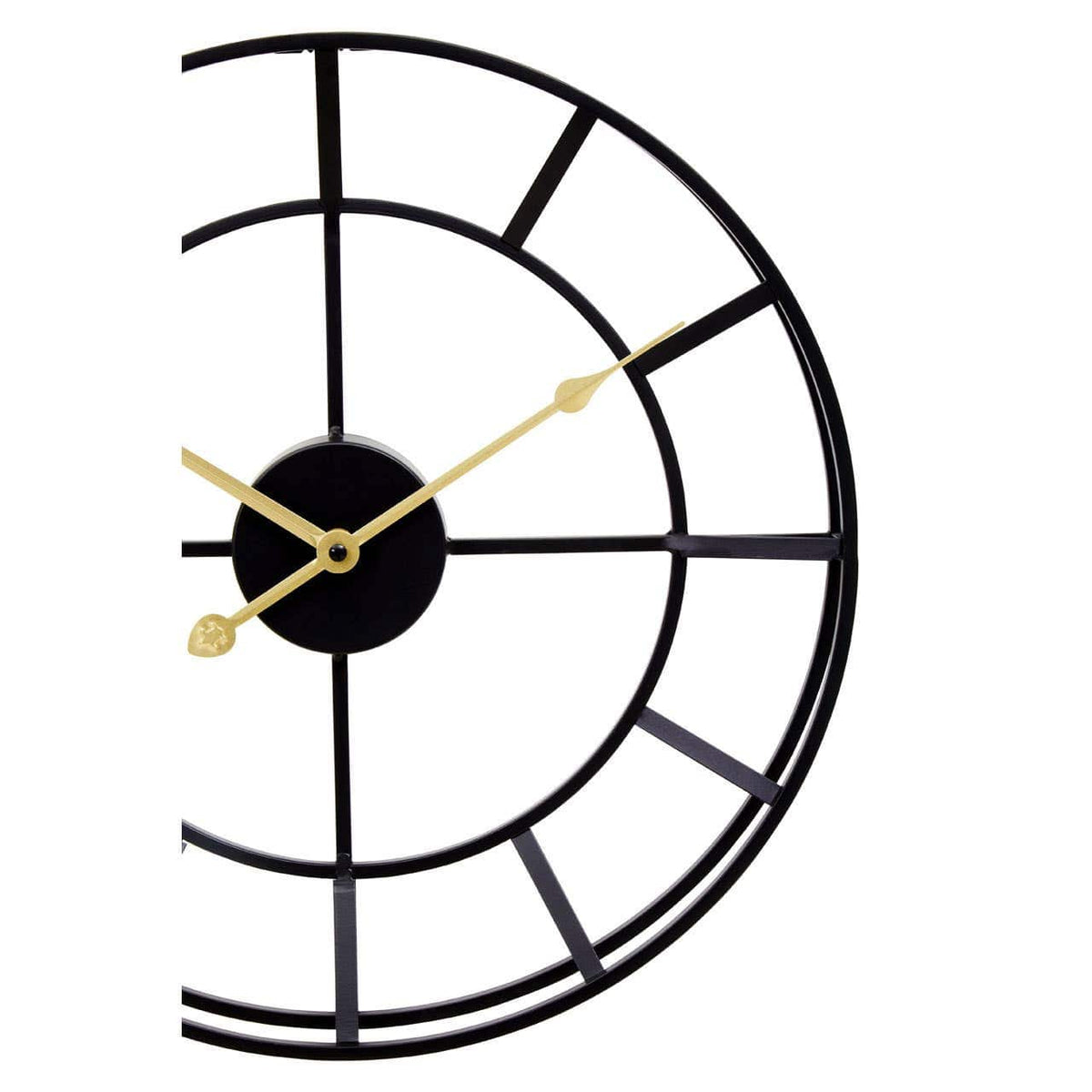 Esperance Accessories Kent 40cm Dia Small Black Finish Metal Wall Clock House of Isabella UK