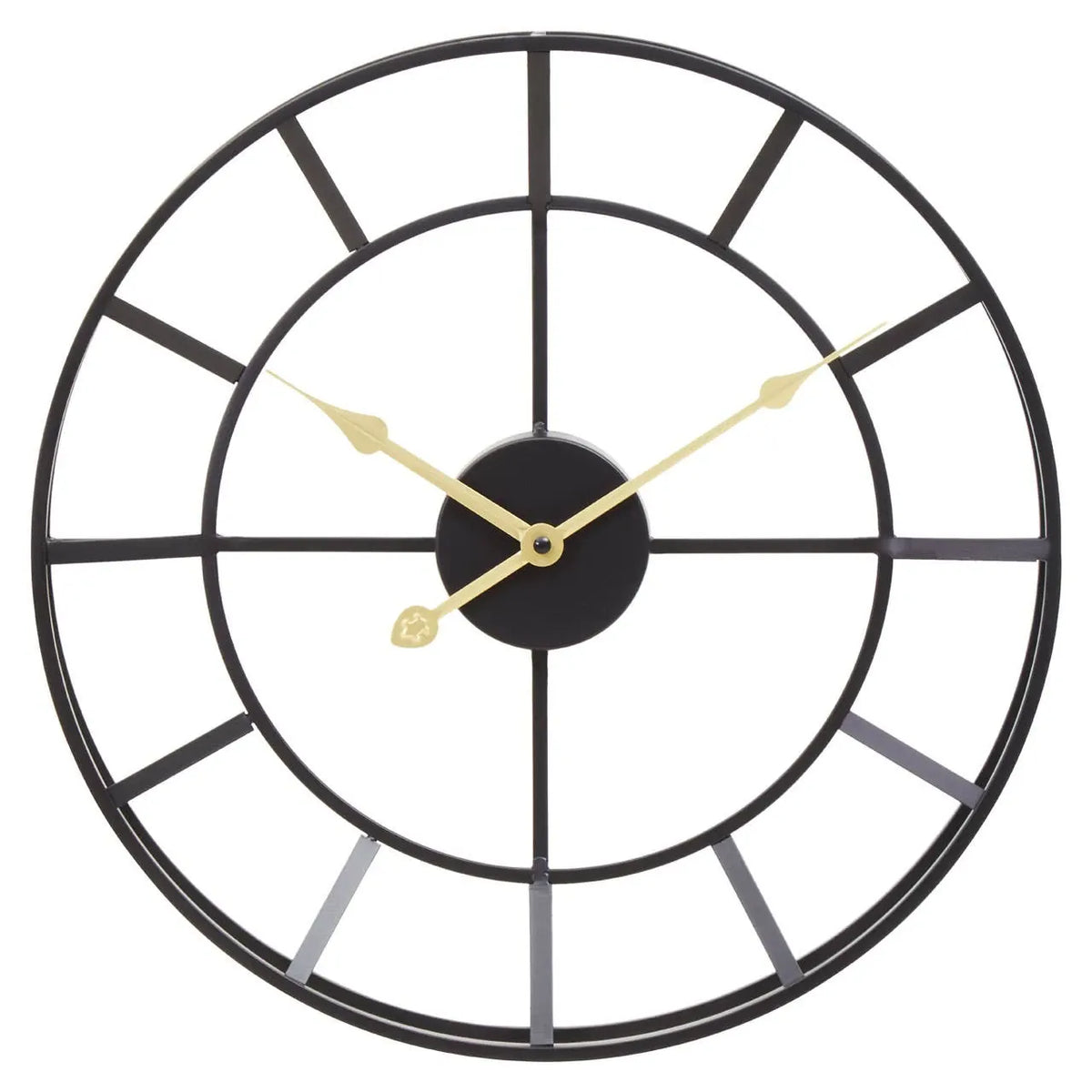 Esperance Accessories Kent 40cm Dia Small Black Finish Metal Wall Clock House of Isabella UK