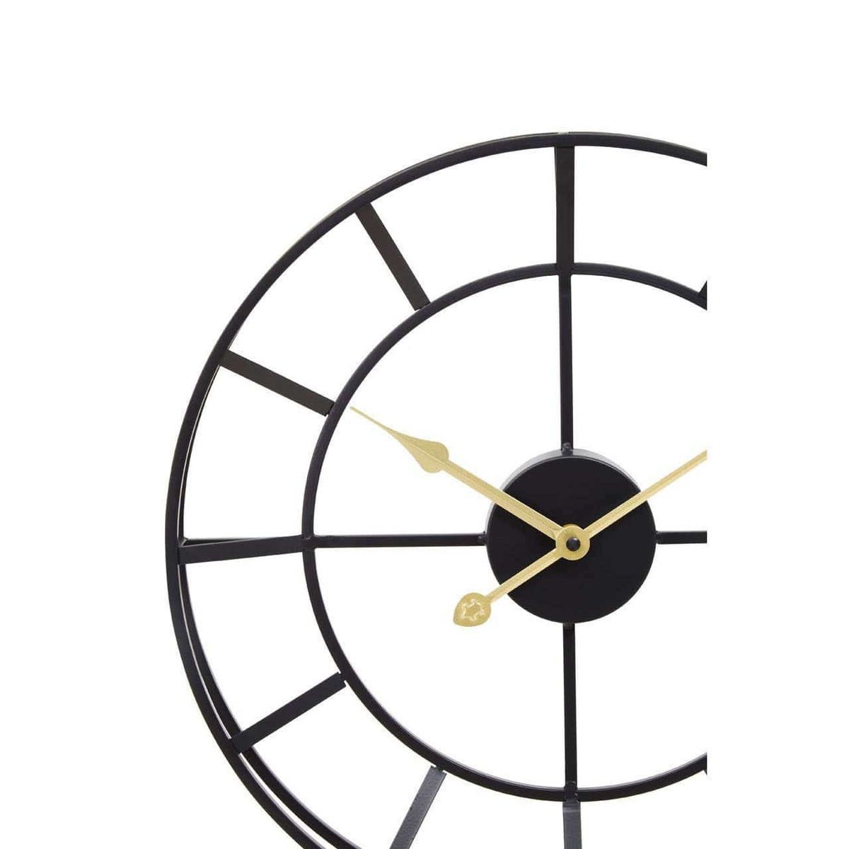 Esperance Accessories Kent 40cm Dia Small Black Finish Metal Wall Clock House of Isabella UK