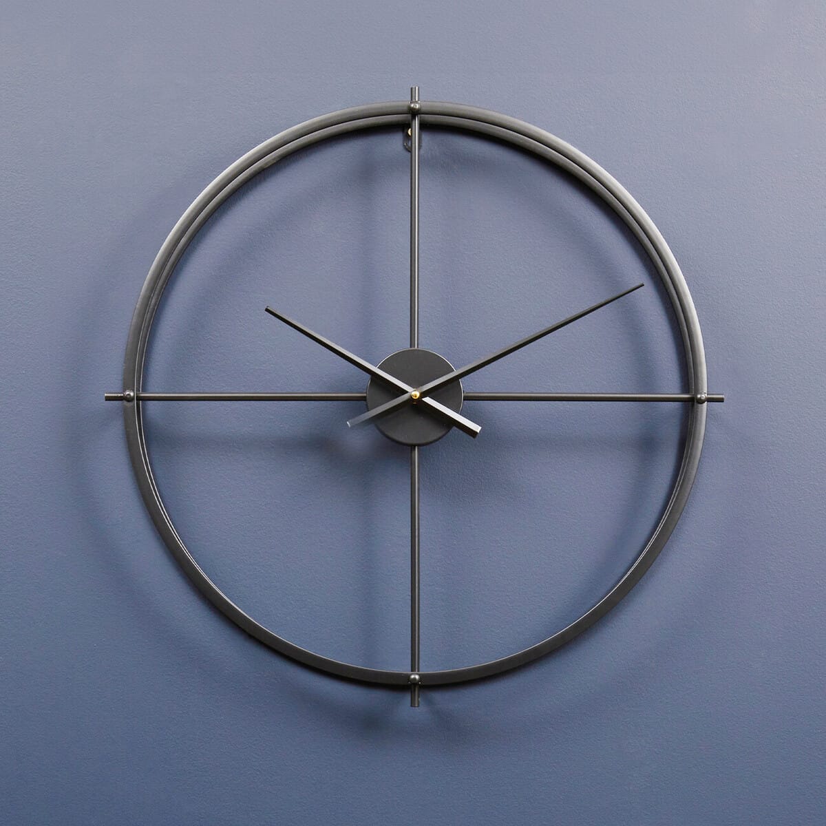 Esperance Accessories Kent 60cm Dia Large Black Finish Wall Clock House of Isabella UK