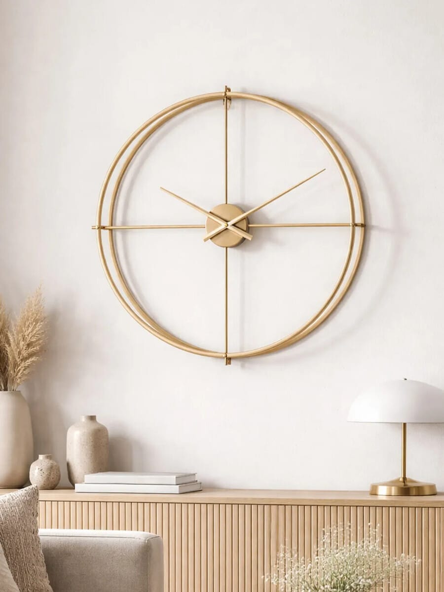 Esperance Accessories Kent 60cm Dia Large Gold Finish Wall Clock House of Isabella UK