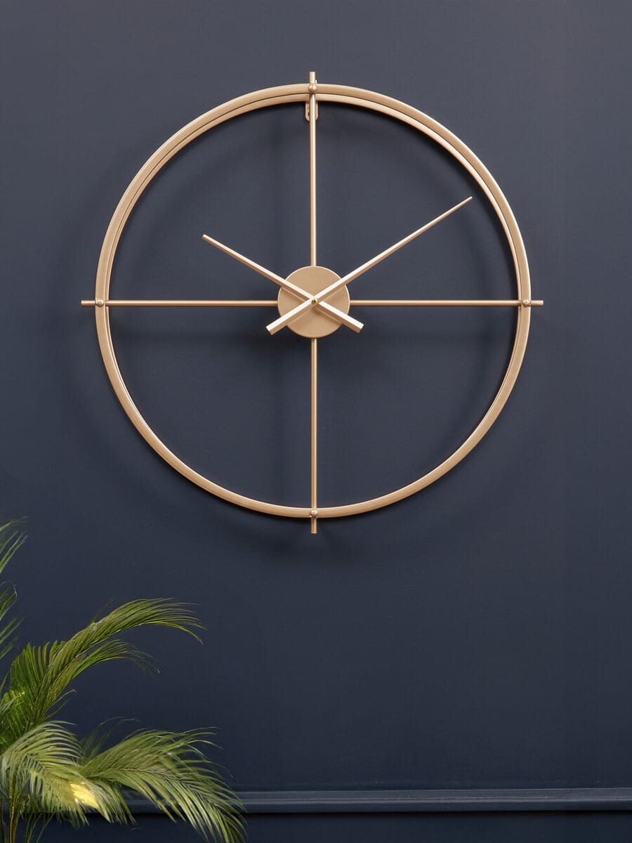 Esperance Accessories Kent 60cm Dia Large Gold Finish Wall Clock House of Isabella UK