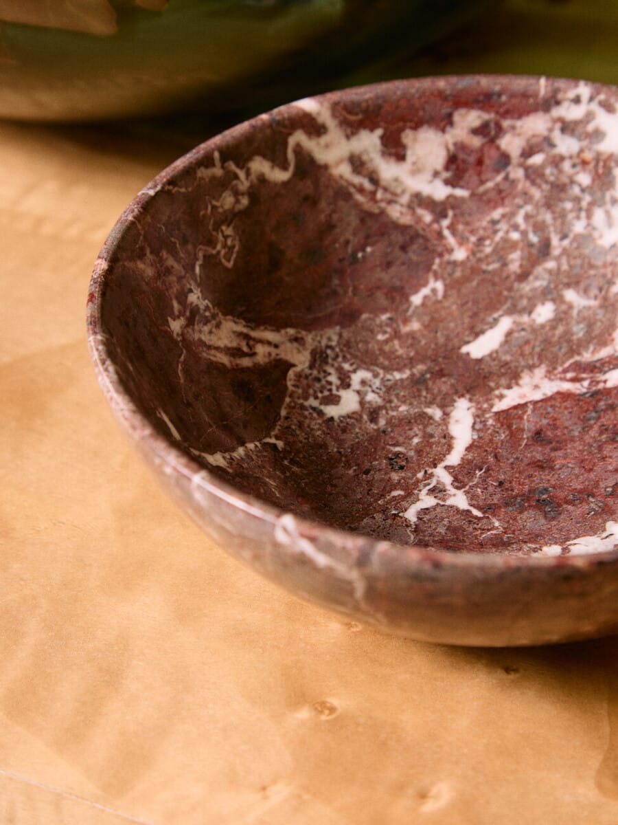 Esperance Accessories Marmore Red and White Marble Bowl House of Isabella UK