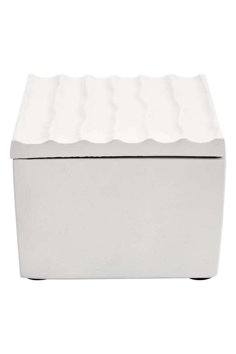 Esperance Accessories Mira Large Ivory Finish Rippled Box House of Isabella UK