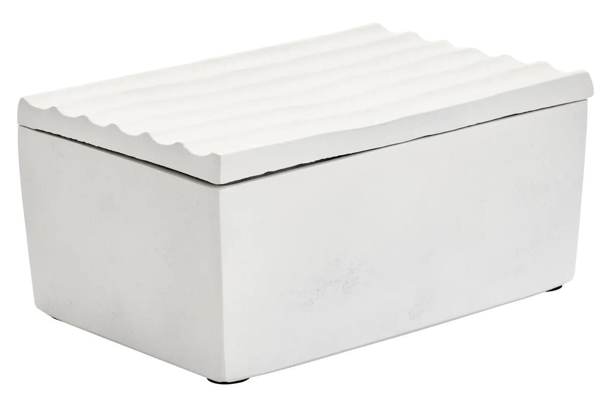 Esperance Accessories Mira Large Ivory Finish Rippled Box House of Isabella UK