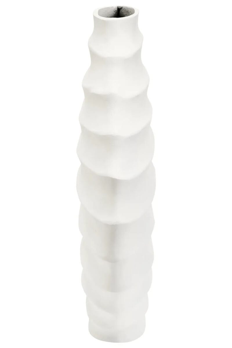 Esperance Accessories Mira Large Ivory Finish Rippled Round Vase House of Isabella UK