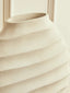 Esperance Accessories Mira Large Ivory Finish Rippled Round Vase House of Isabella UK