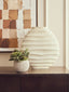 Esperance Accessories Mira Large Ivory Finish Rippled Round Vase House of Isabella UK