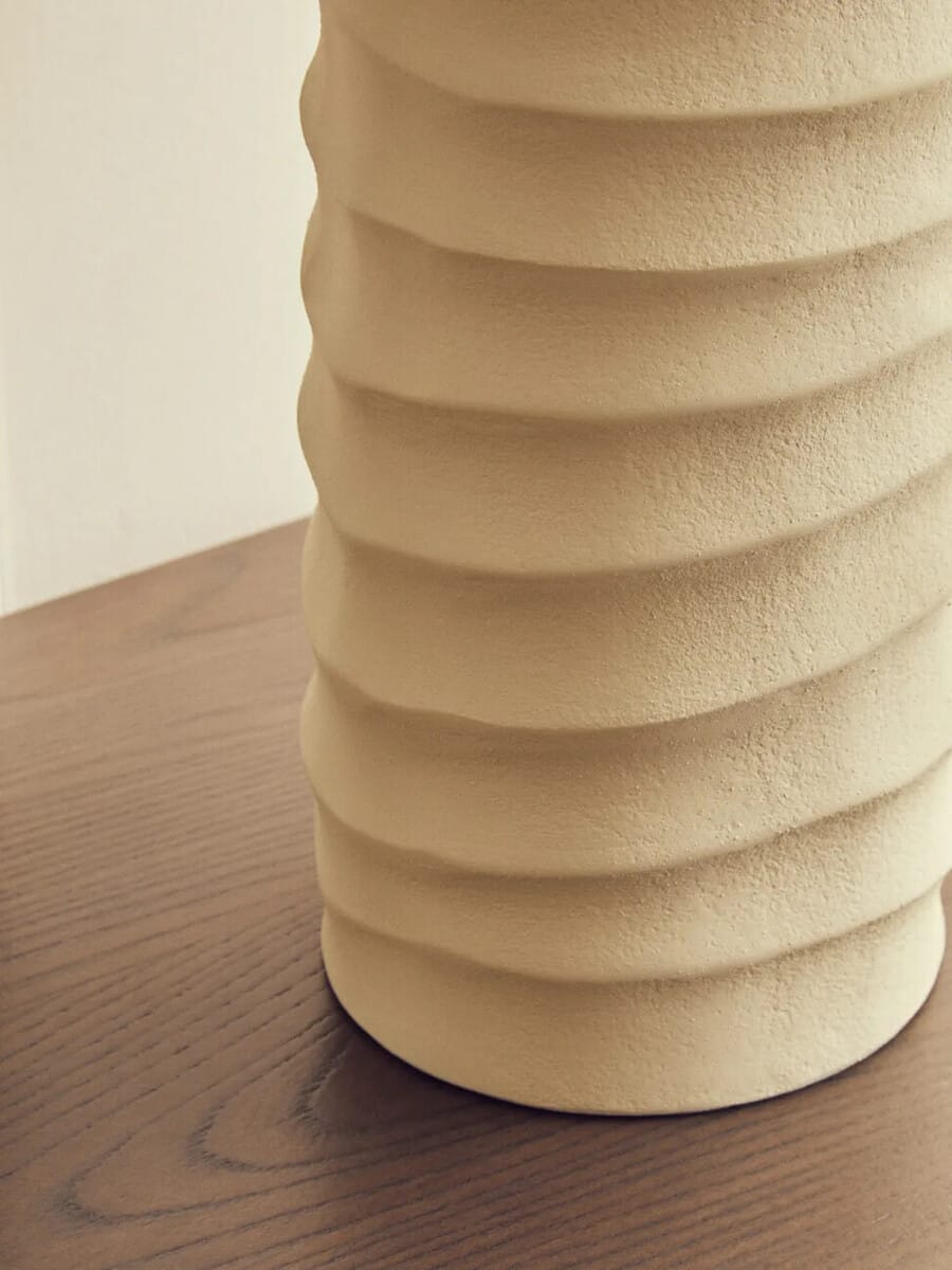Esperance Accessories Mira Large Ivory Finish Rippled Vase House of Isabella UK
