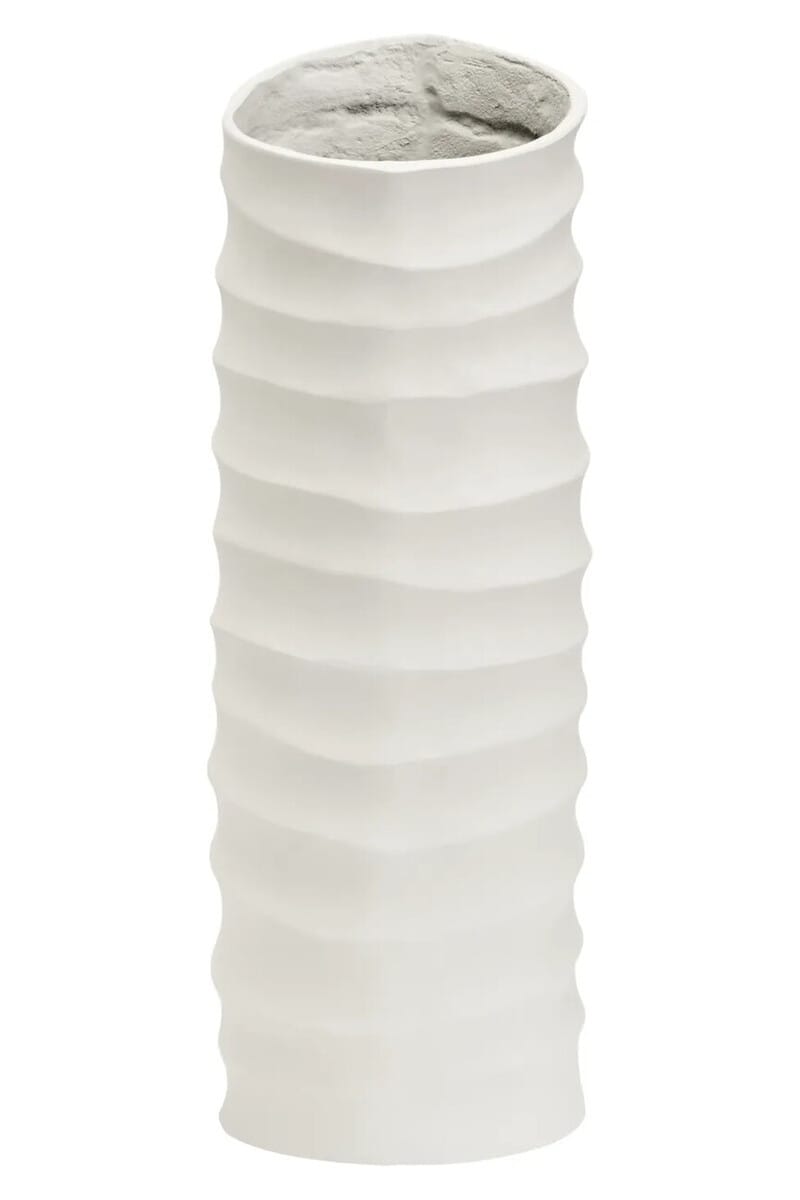 Esperance Accessories Mira Large Ivory Finish Rippled Vase House of Isabella UK