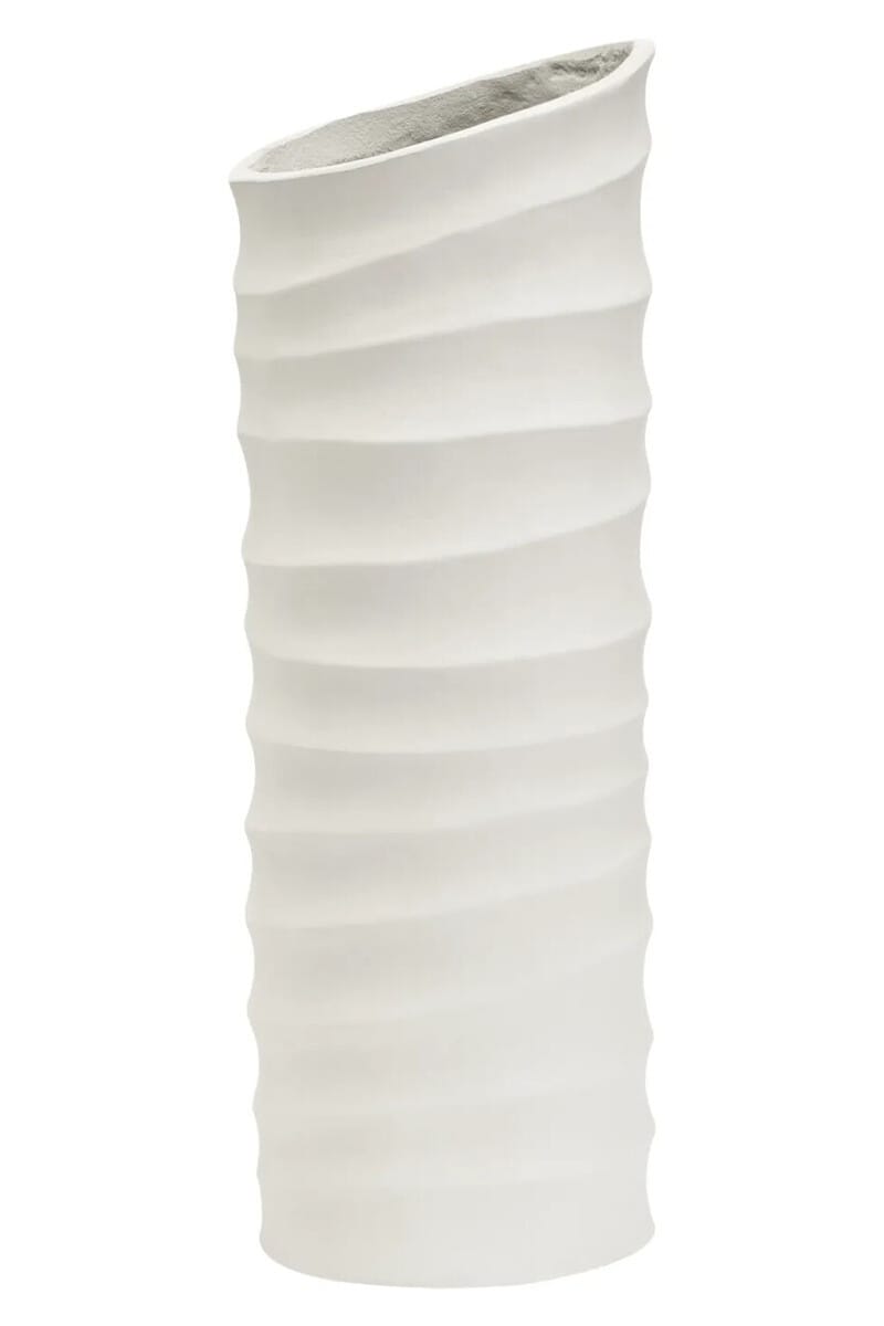 Esperance Accessories Mira Large Ivory Finish Rippled Vase House of Isabella UK