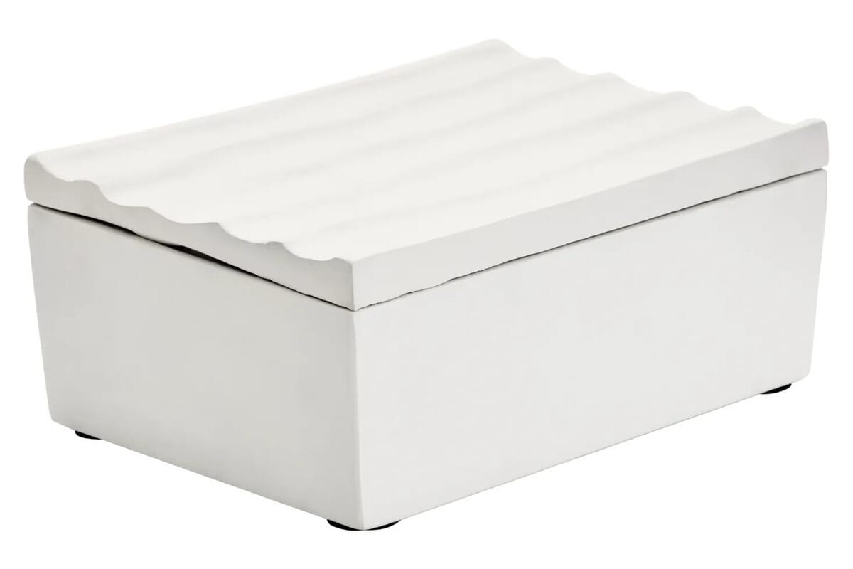 Esperance Accessories Mira Small Ivory Finish Rippled Box House of Isabella UK