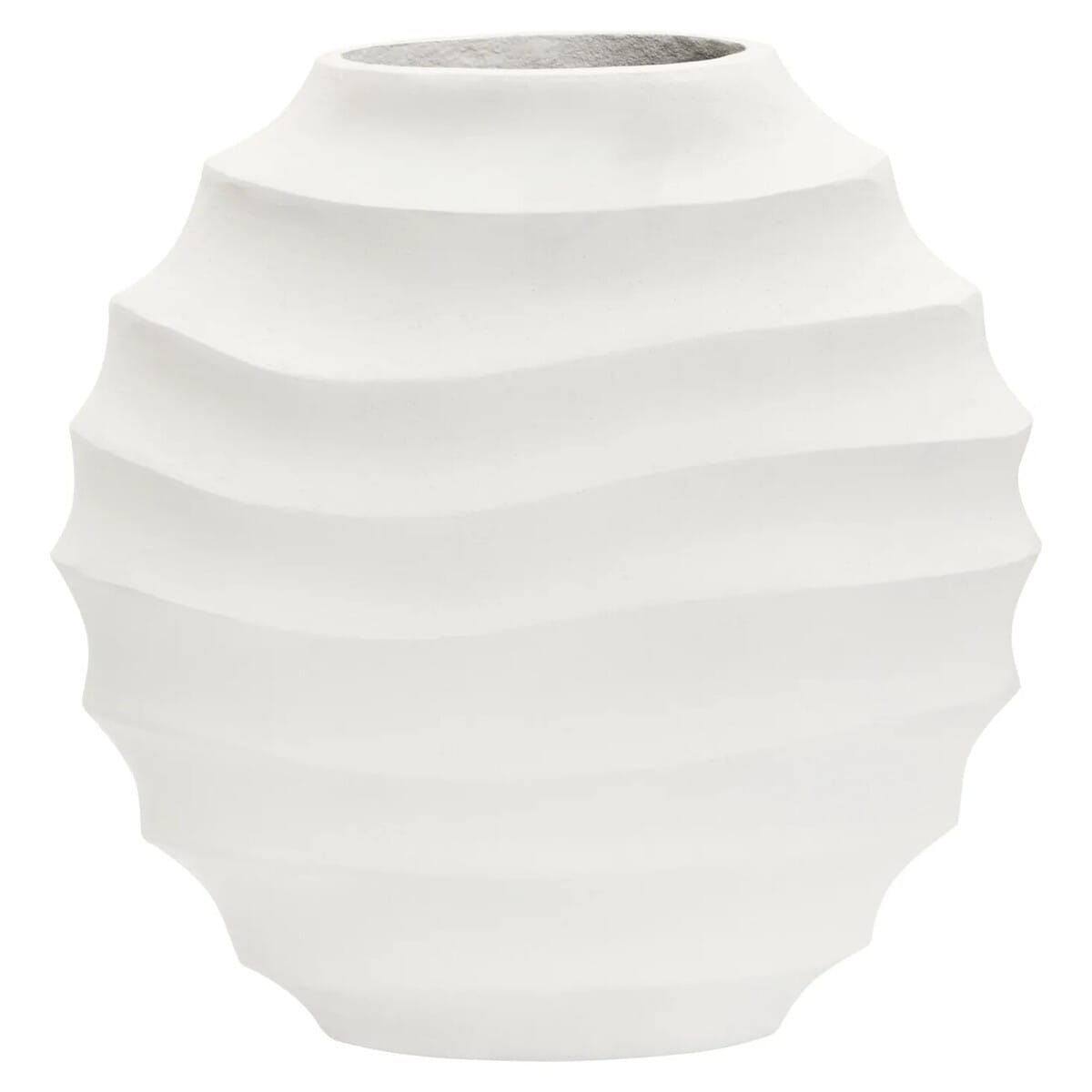 Esperance Accessories Mira Small Ivory Finish Rippled Round Vase House of Isabella UK