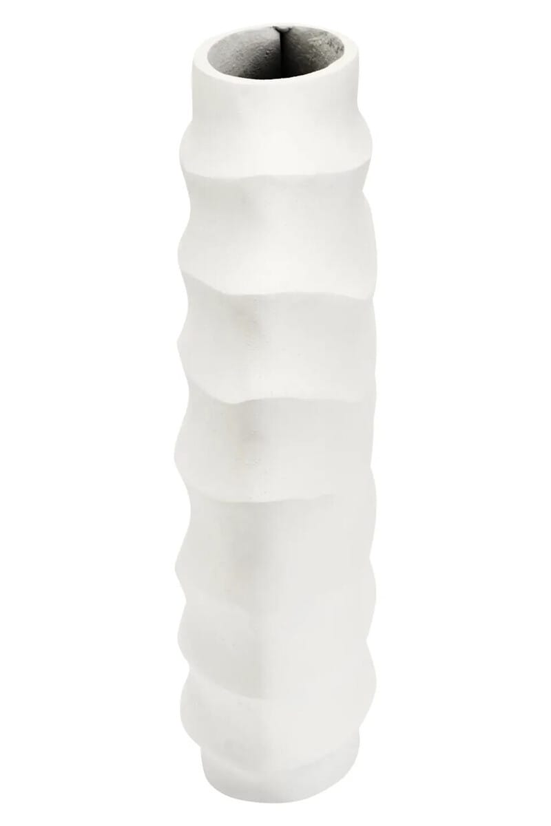 Esperance Accessories Mira Small Ivory Finish Rippled Round Vase House of Isabella UK