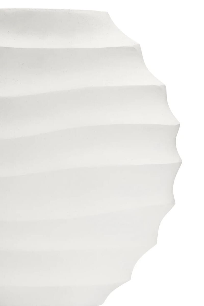 Esperance Accessories Mira Small Ivory Finish Rippled Round Vase House of Isabella UK