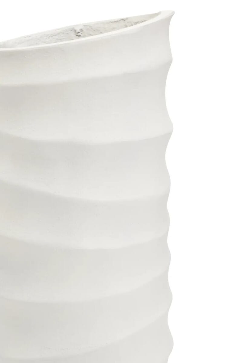 Esperance Accessories Mira Small Ivory Finish Rippled Vase House of Isabella UK