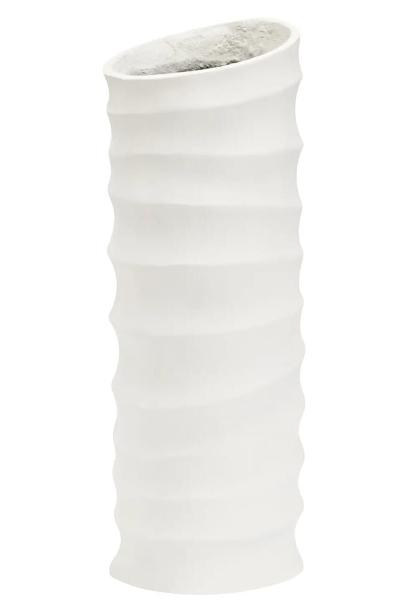 Esperance Accessories Mira Small Ivory Finish Rippled Vase House of Isabella UK