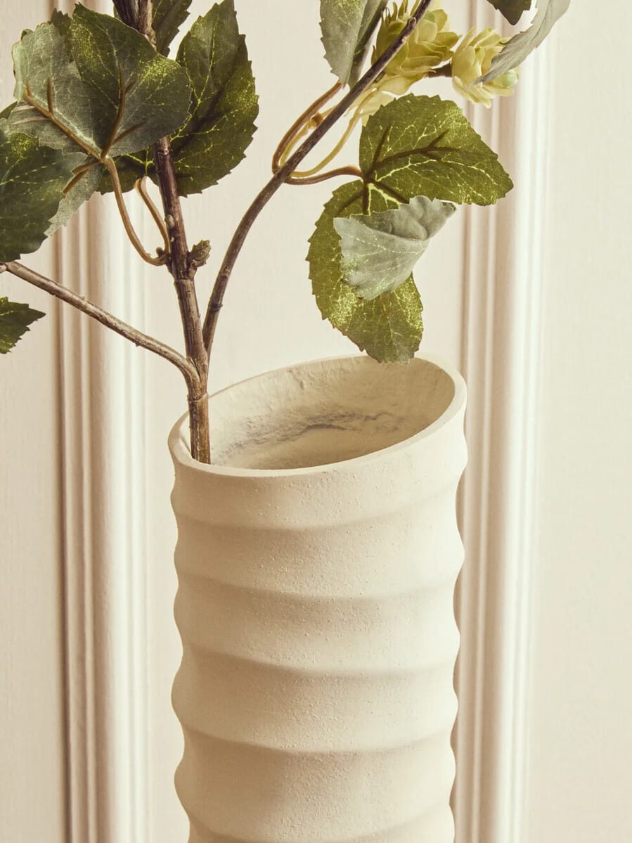 Esperance Accessories Mira Small Ivory Finish Rippled Vase House of Isabella UK