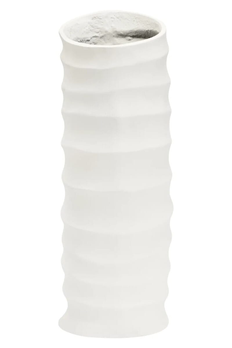 Esperance Accessories Mira Small Ivory Finish Rippled Vase House of Isabella UK