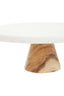 Esperance Accessories Monzaro Round White Marble And Acacia Wood Cake Stand House of Isabella UK