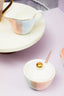 Esperance Accessories Monzaro Round White Marble And Acacia Wood Cake Stand House of Isabella UK