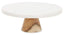 Esperance Accessories Monzaro Round White Marble And Acacia Wood Cake Stand House of Isabella UK