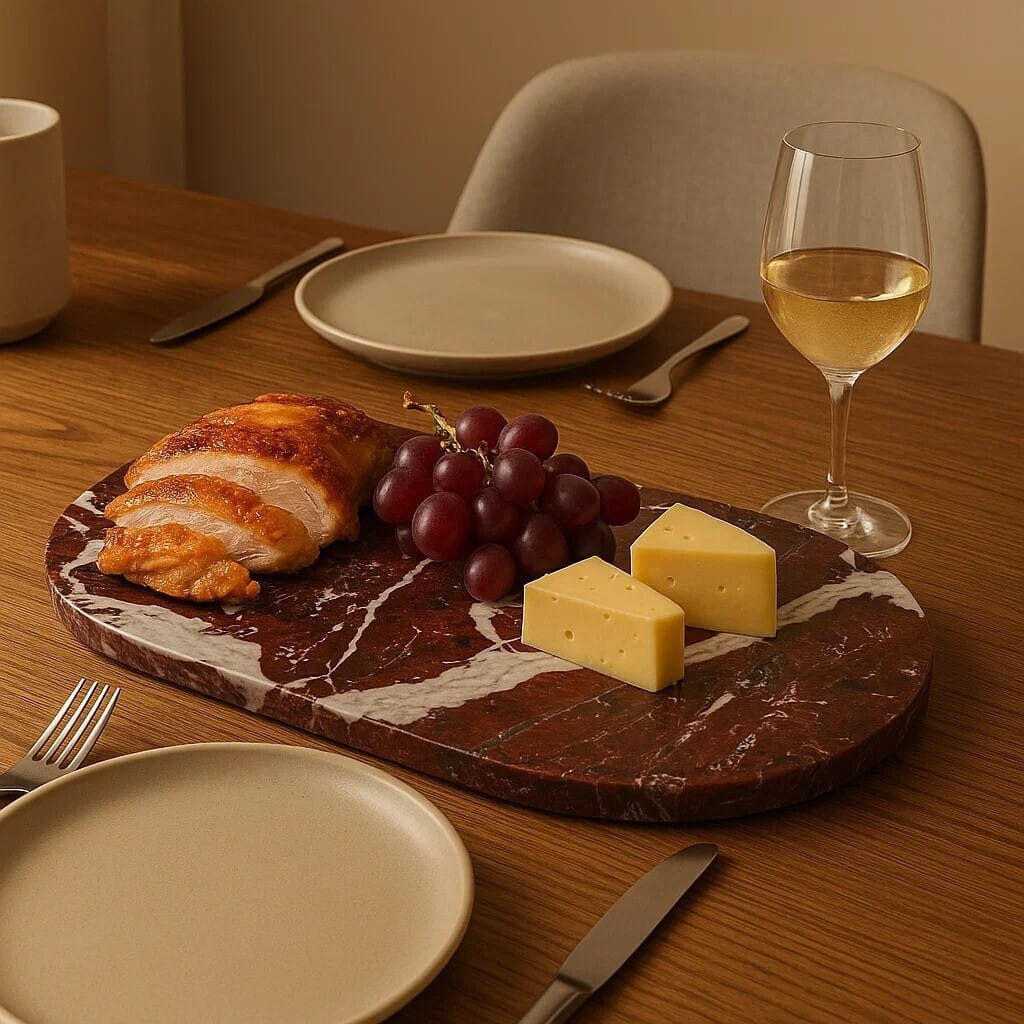 Esperance Accessories Salmo Oval Red Marble Serving Board House of Isabella UK