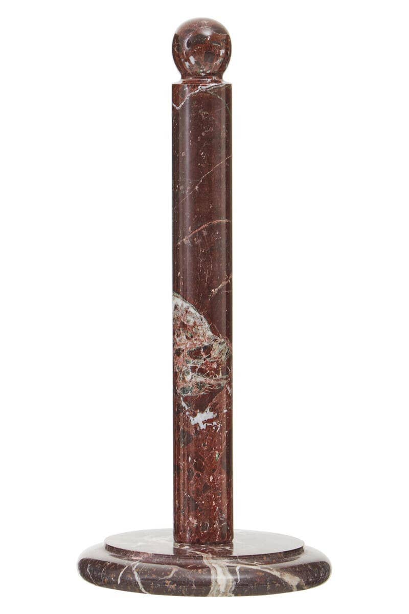 Esperance Accessories Salmo Red and White Marble Kitchen Roll Holder House of Isabella UK