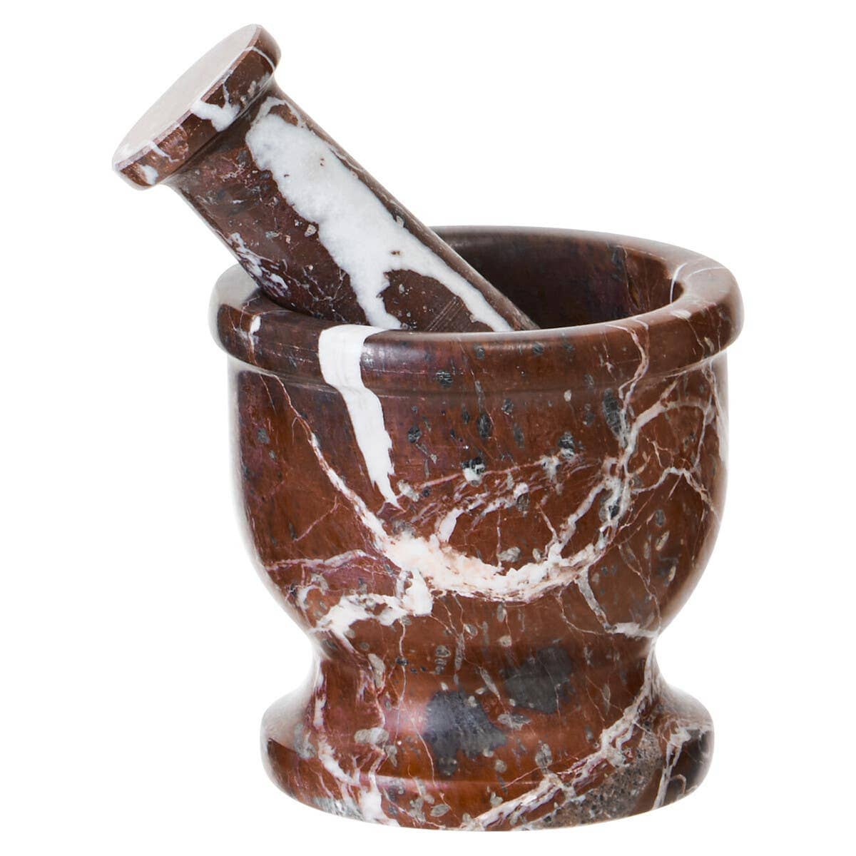 Esperance Accessories Salmo Red and White Marble Mortar and Pestle House of Isabella UK