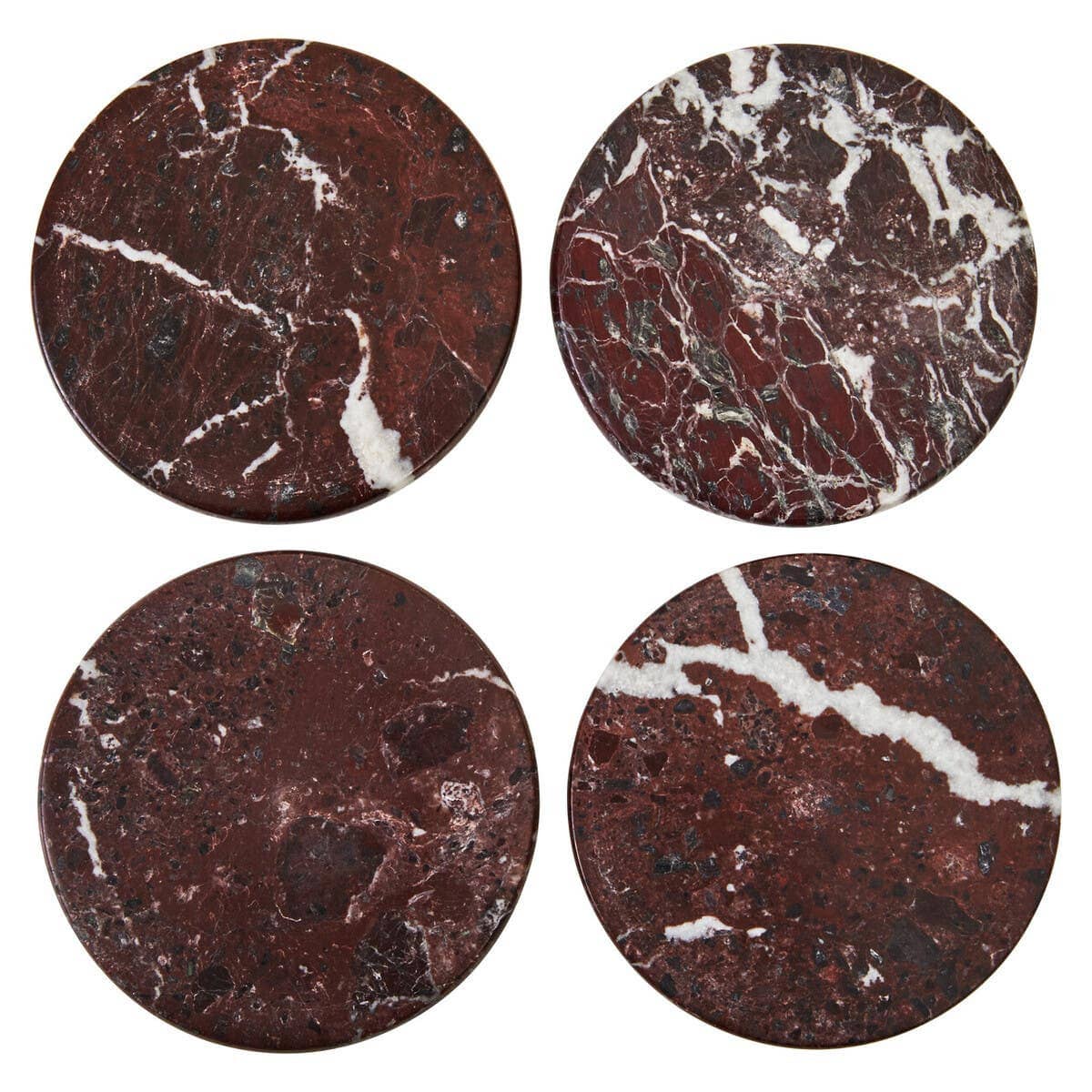 Esperance Accessories Salmo Set of Four Red Marble Coasters House of Isabella UK