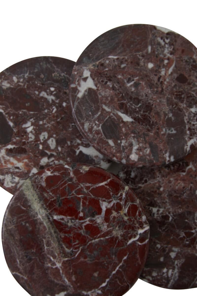 Esperance Accessories Salmo Set of Four Red Marble Coasters House of Isabella UK