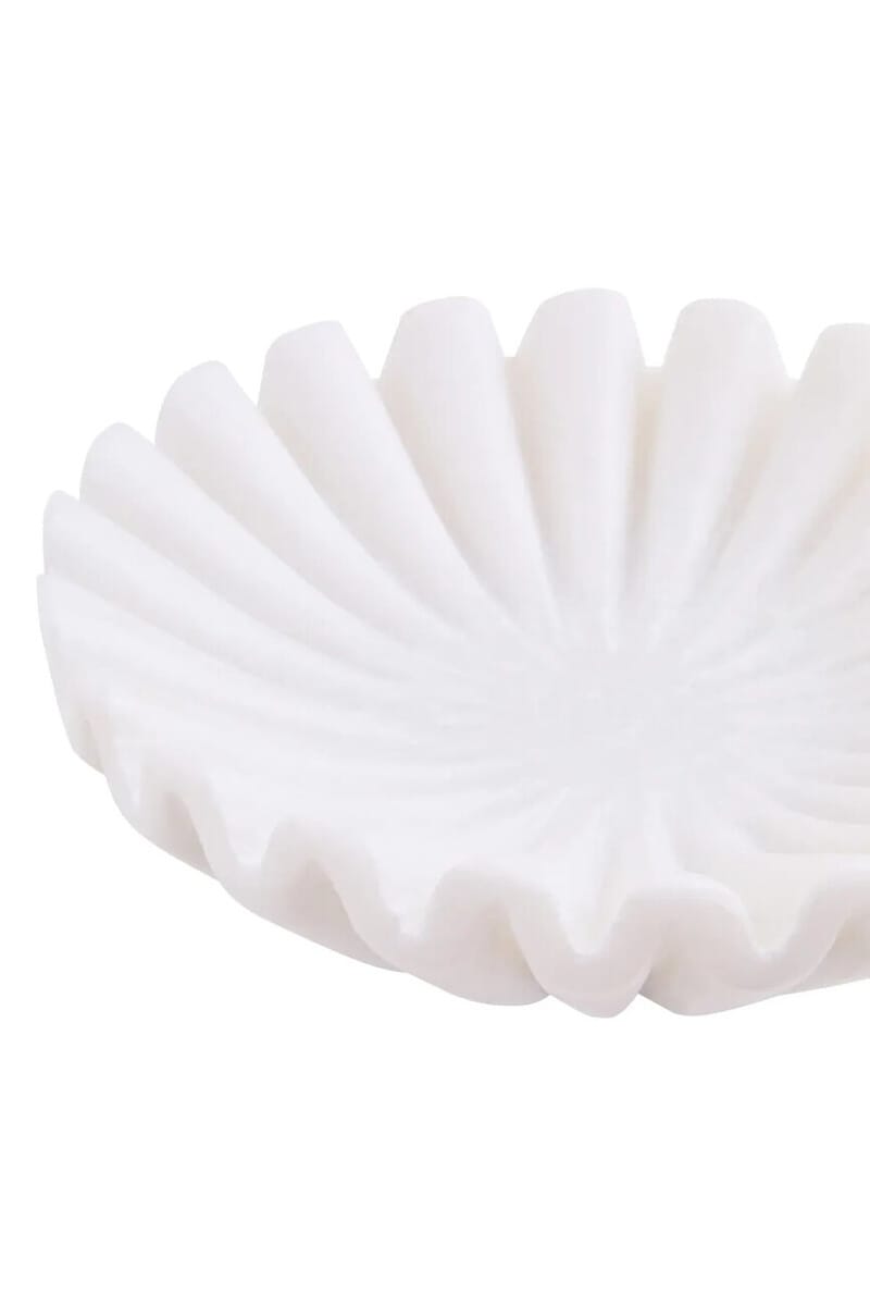 Esperance Accessories Savio White Fluted Marble Trinket Bowl House of Isabella UK