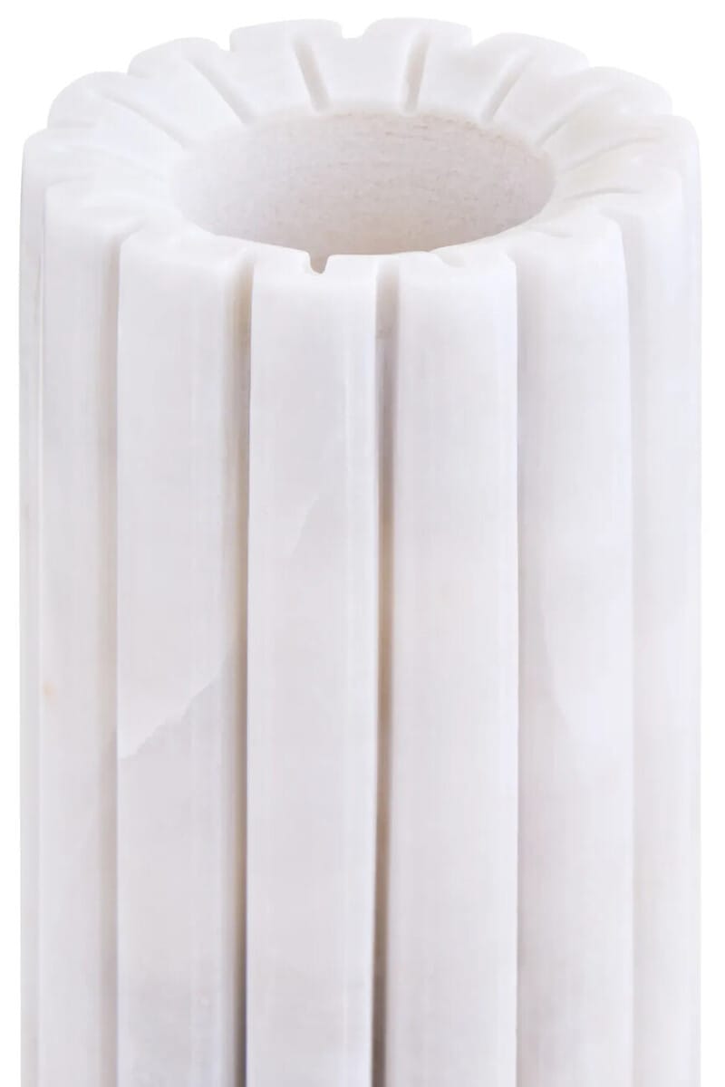 Esperance Accessories Savio White Fluted Marble Vase House of Isabella UK