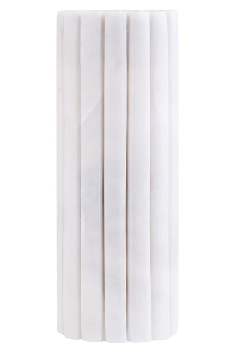 Esperance Accessories Savio White Fluted Marble Vase House of Isabella UK