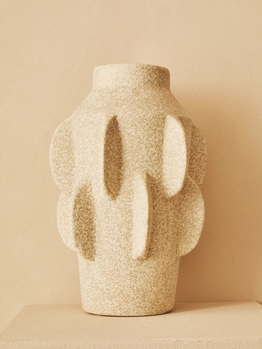 Esperance Accessories Sidra Large Cream Textured Vase House of Isabella UK