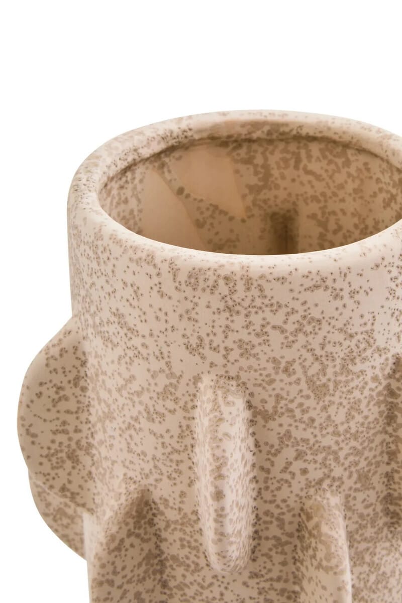 Esperance Accessories Sidra Small Cream Textured Vase House of Isabella UK