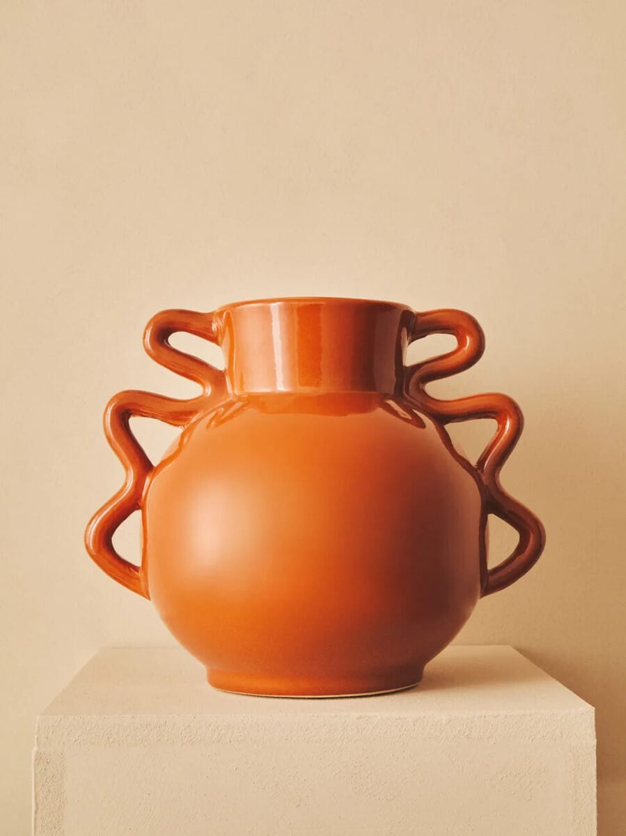 Esperance Accessories Sonata Small Burnt Orange Vase with Abstract Handles House of Isabella UK