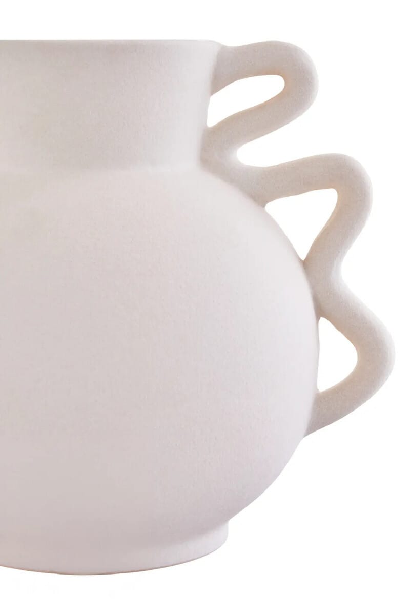 Esperance Accessories Sonata Small White Vase with Abstract Handles House of Isabella UK