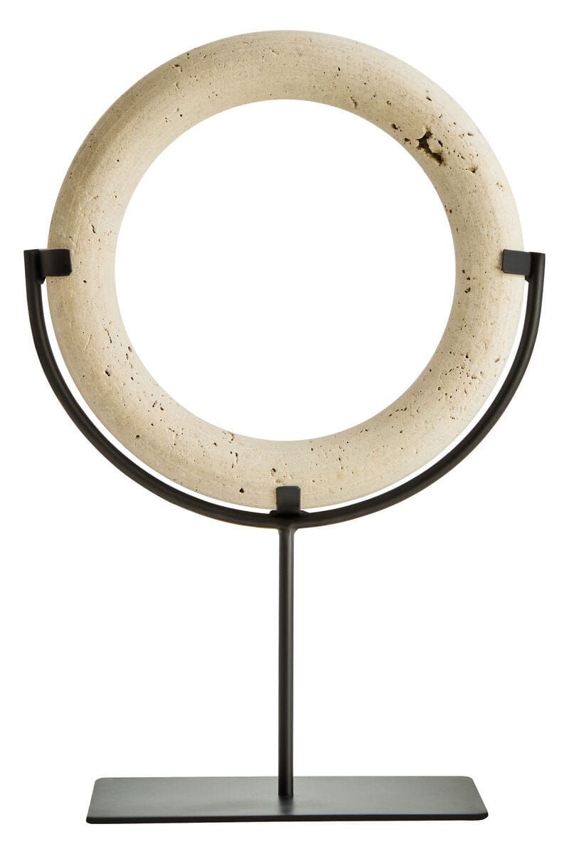 Esperance Accessories Tibor Travertine Ring Sculpture on Metal Stand House of Isabella UK