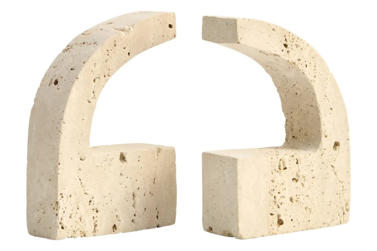 Esperance Accessories Tibor Travertine Set of Two Comma Bookends House of Isabella UK
