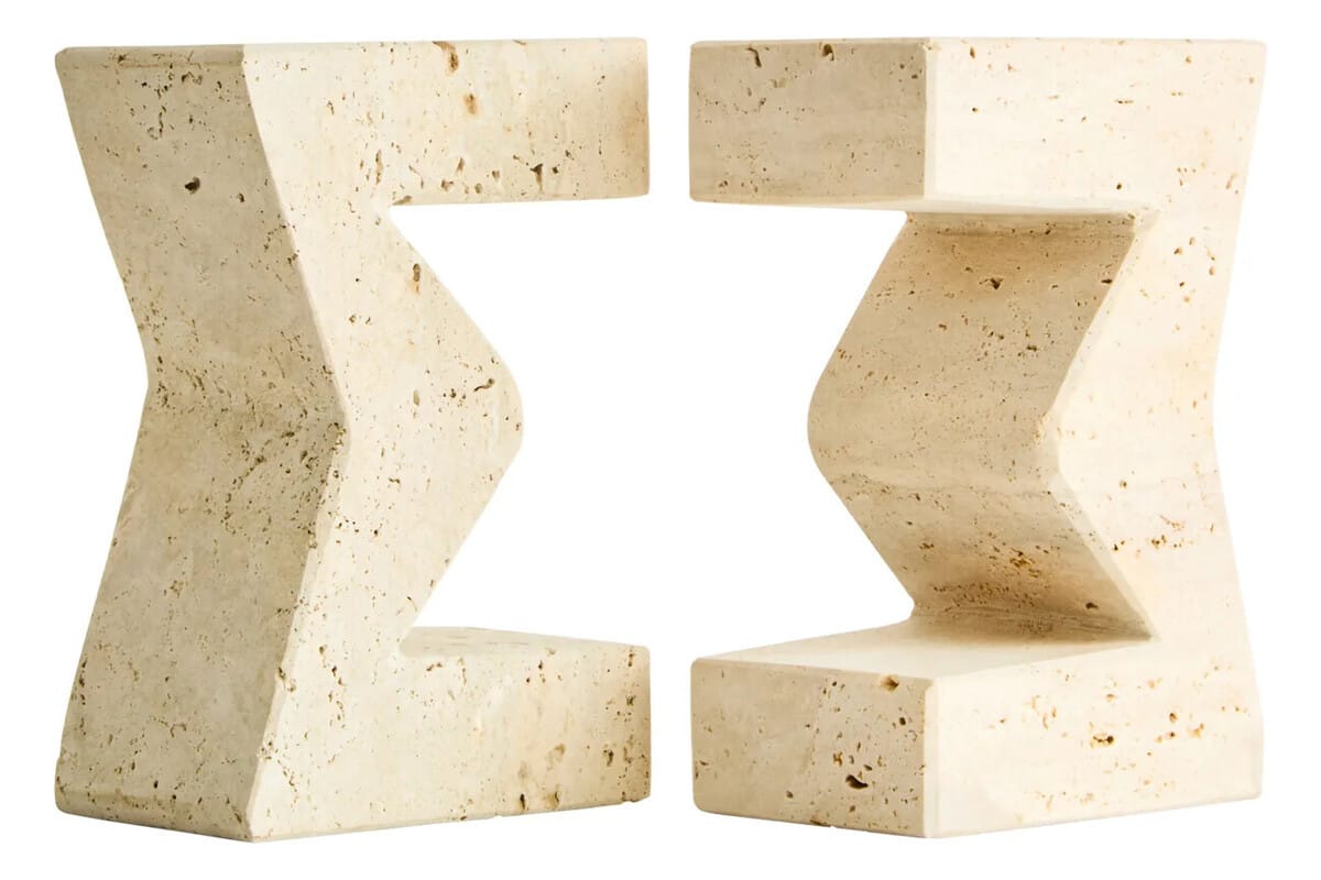 Esperance Accessories Tibor Travertine Set of Two Sigma Bookends House of Isabella UK